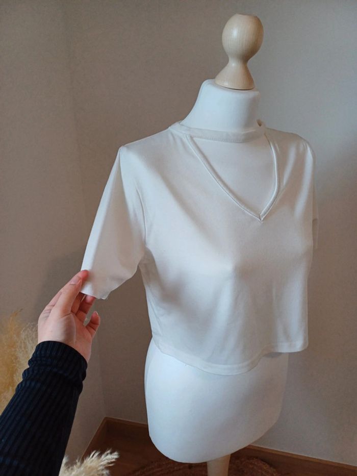 Top court blanc Romwe taille S 36 - photo numéro 4