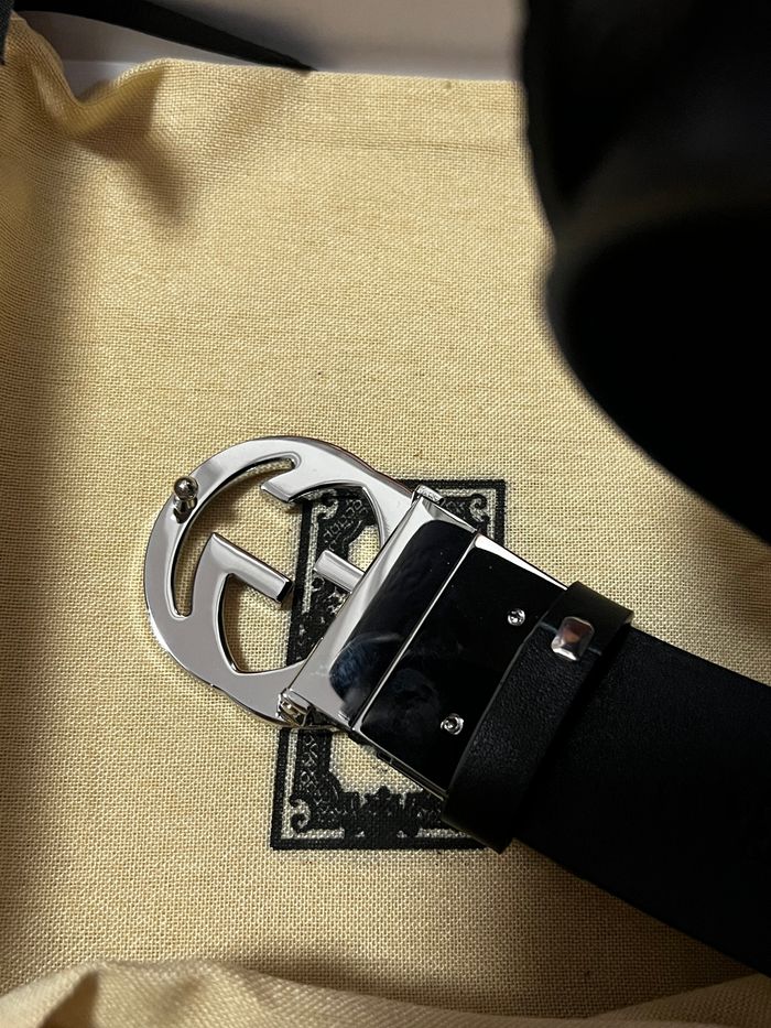 Ceinture homme Gucci GG à boucle argentée - photo numéro 4