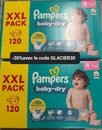 Deux XXL carton de couches Pampers taille 4 normal 