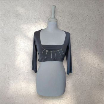 Top court crop-top manches longues taille 38