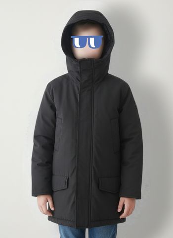 Parka imperméable noir capuche / Boom Kids - 8 ans