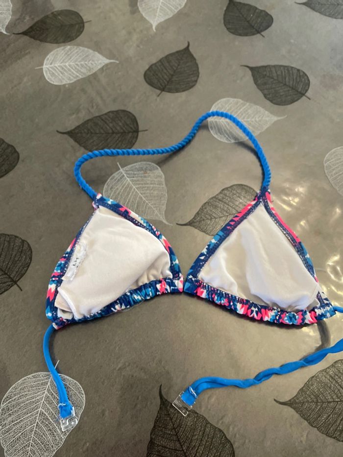 emble maillot de bain 2pc bleu rose et blanc La Halle 10 ans - photo numéro 5