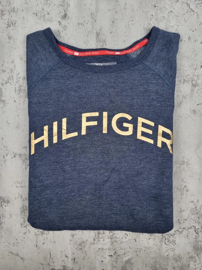 Sweat Tommy Hilfiger bleu chiné – Taille M Femmes (mesures en photos) - photo numéro 2