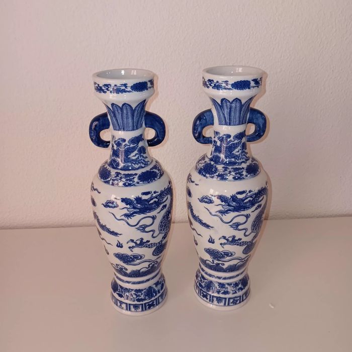 Superbes paires des Vases bleus Chinois - photo numéro 4