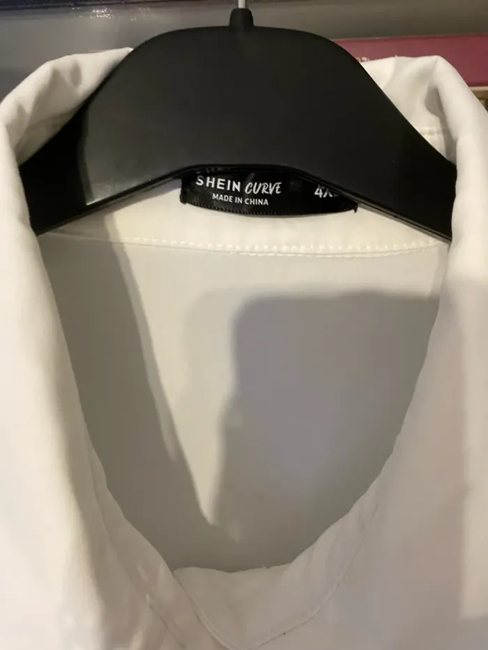 superbe chemise longue blanche 54 4xl shein curve neuve - photo numéro 4