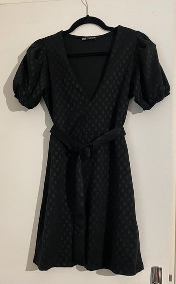 Robe Zara Courte Imprimée Polka Avec Ceinture Taille M