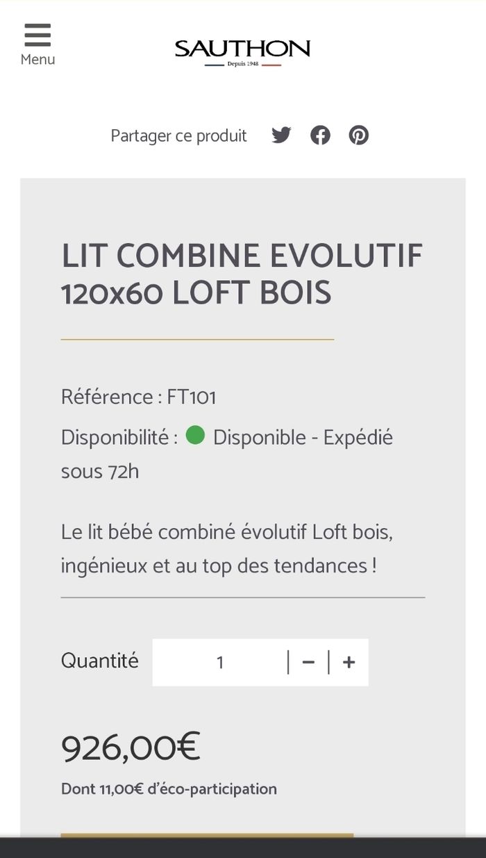 Lit combiné évolutif SAUTHON - photo numéro 7