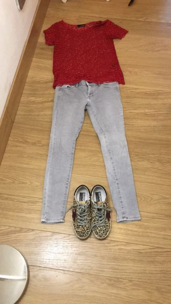 Slim gris clair taille 38 / pantalon élastique