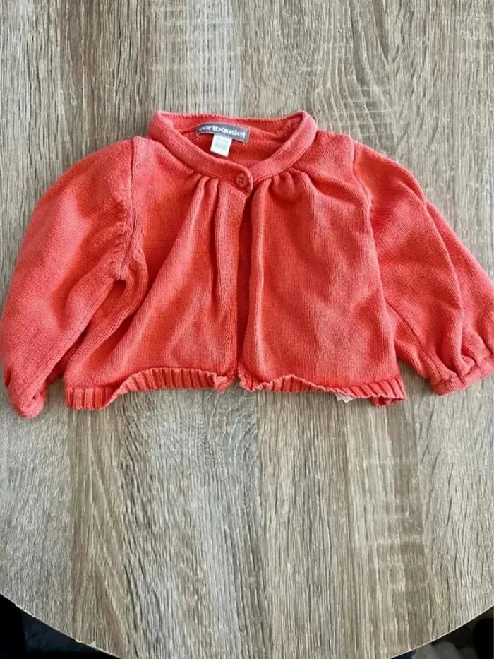 Gilet fille corail 3 mois - photo numéro 2