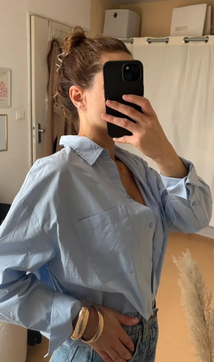 Chemise bleu ciel mango - photo numéro 2