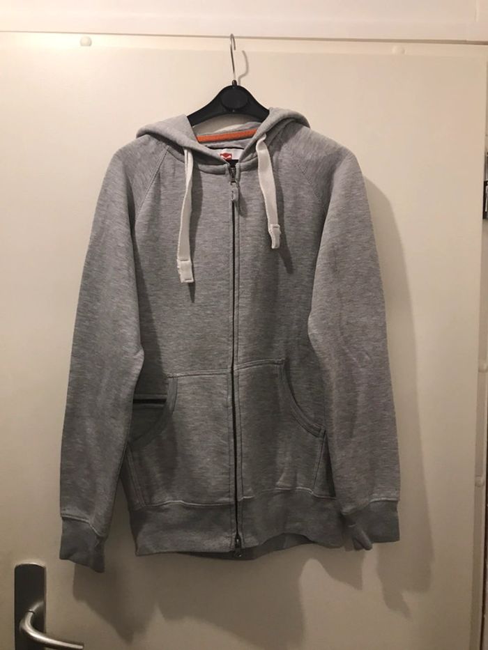 Veste payper capuche manches longues gris bleu taille M