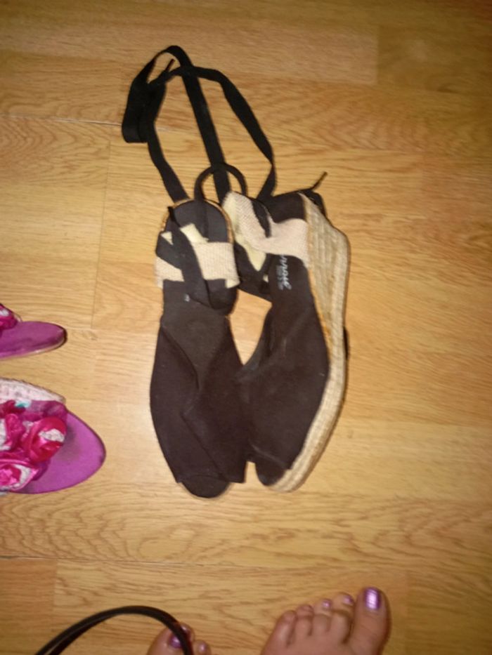 Espadrilles noire a talon 38 - photo numéro 2