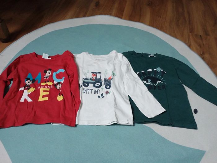 Lot 3 t-shirts manches longues 24 mois
