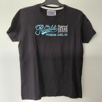 Rivaldi- t-shirt coton noir 12 ans