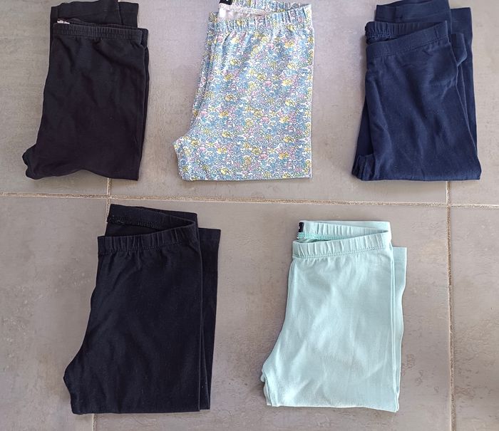 Lot de leggings courts ou leggings bermudas en coton bio et 5-6 ans - photo numéro 9