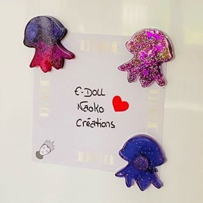 Set lot 3 magnets poulpy octopus Resine - photo numéro 2