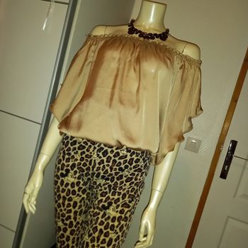 Top Morgan satin marron glacé Portés multiples excellent état taille S