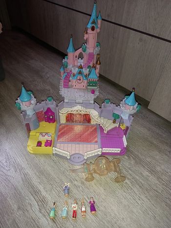 polly pocket vintage chateau de cendrillon avec personnages
