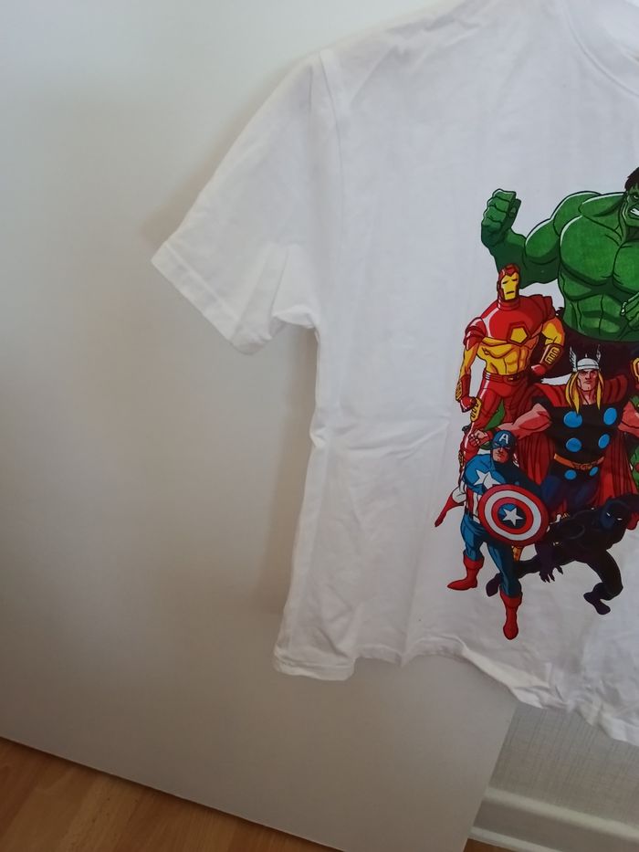 Tee-shirt marvel blanc et multicolore - photo numéro 2