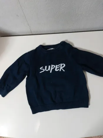 Pull bleu imprimé " Newco"