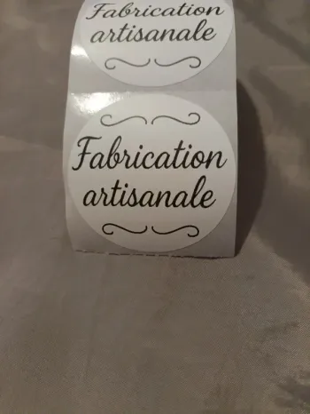 Lot 20 stickers ronds “Fabrication artisanale” 50 mm