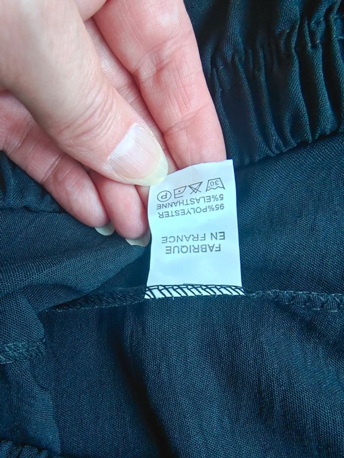 Pantalon fluide jambe large d'été noir - photo numéro 5