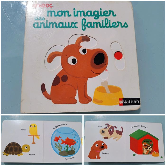 Livre animé à tirettes : Kididoc 🐕 Mon Imagier des animaux familiers 🐈