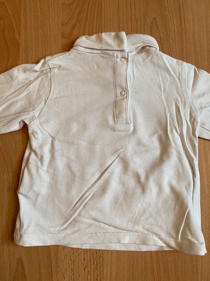Joli sous-pull à col roulé blanc Disney Winnie l’ourson T. 6 mois/68 cm garçon TBE - photo numéro 4