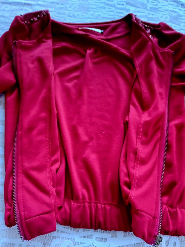 Boléro rouge zippé en taille S/M - photo numéro 7