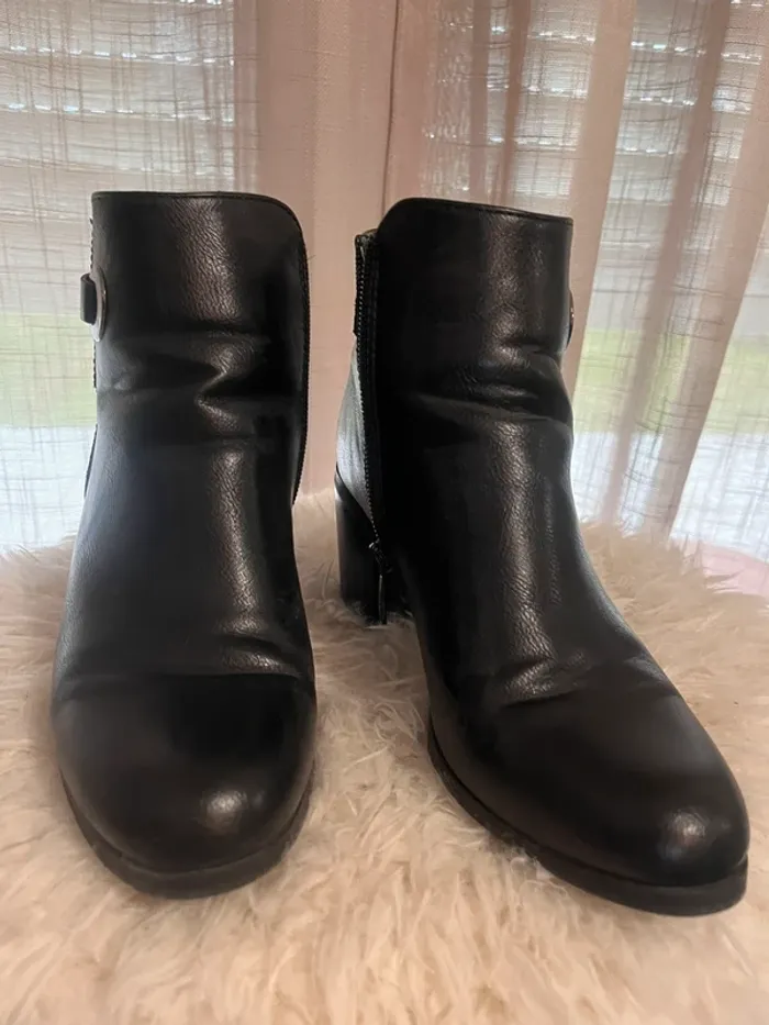 Bottines noires avec boucle argent - photo numéro 3