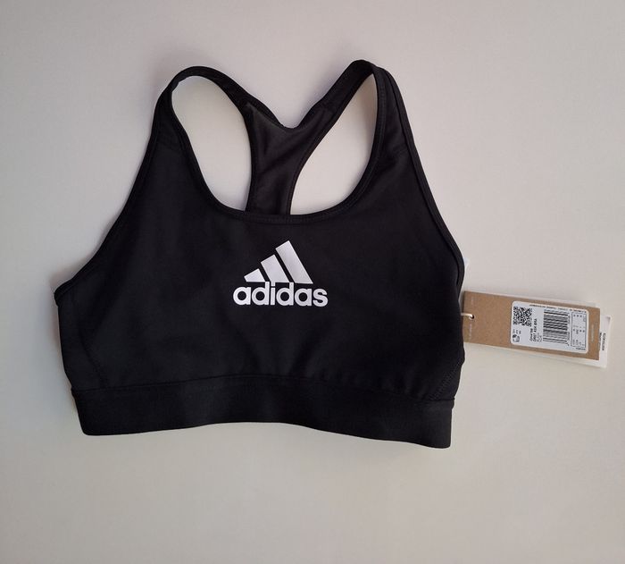 Brassière de sport adidas noie et blanc soutien moyen