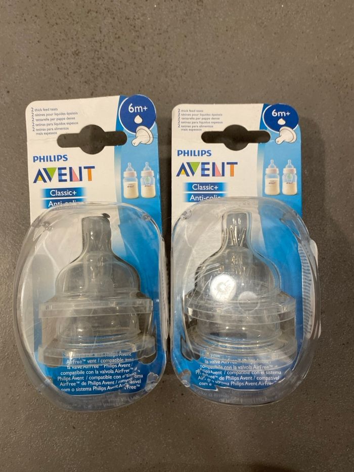 Tétines biberons pour liquides épaissis Philips Avent 6m +