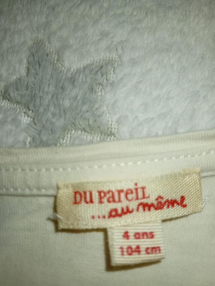 tee-shirt manche longues Du pareil au même crème taille 4 Ans - photo numéro 2