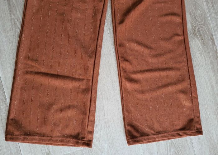 Pontalon marron taille s/m à jambes larges - photo numéro 3