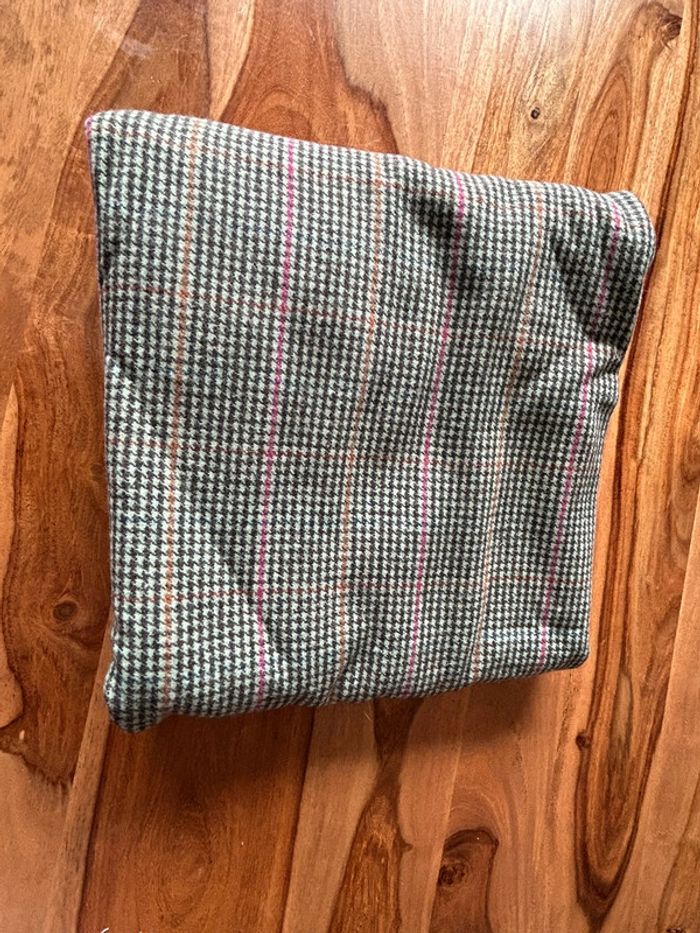 Coupon tissu Laine mélangée vert prince de galle  pailleté 160 sur laize - photo numéro 2