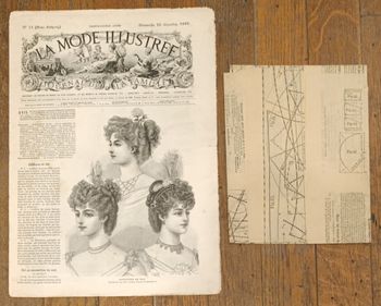 Rare avec Patron Journal la mode illustrée supplément 22 décembre 1895 N°51 Vintage