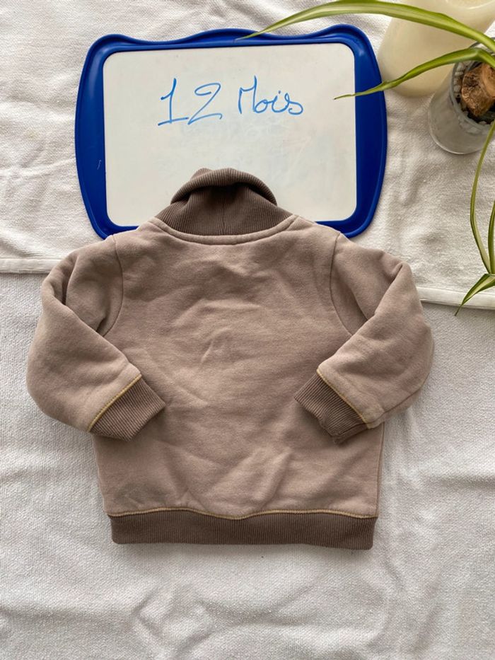 Gilet / pull zippé chaud manches longues - 12 mois - Obaïbi - TBE - photo numéro 5