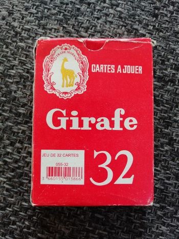 Jeu de 32 cartes collector Girafe en très bon état