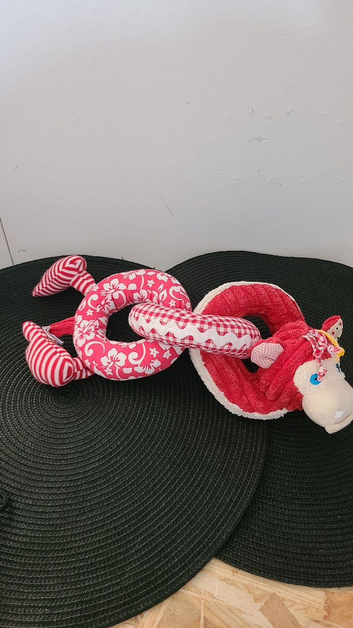 Doudou Peluche Anneaux Entrelacés Singe Rouge Déglingos - photo numéro 4