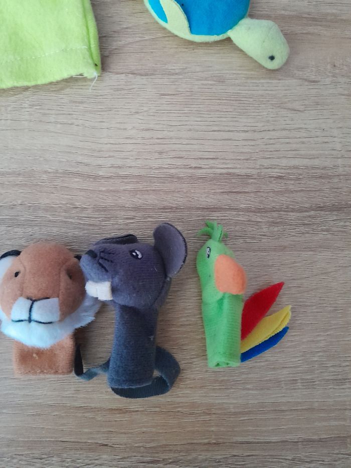 Lot de 9 petites marionnettes animaux en tissu - photo numéro 3