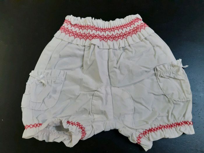 Sarouel bébé fille blanc rose broderie bohème tao neuf 3 mois
