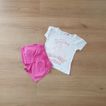 🩷 Ensemble tee-shirt short Disney Aurore Lupilu 110/116 cm 5/6 ans #emyfleury_6ansfille
