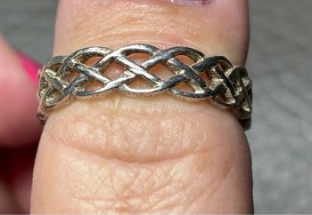 Jolie bague torsadée diamètre 19mm en argent
