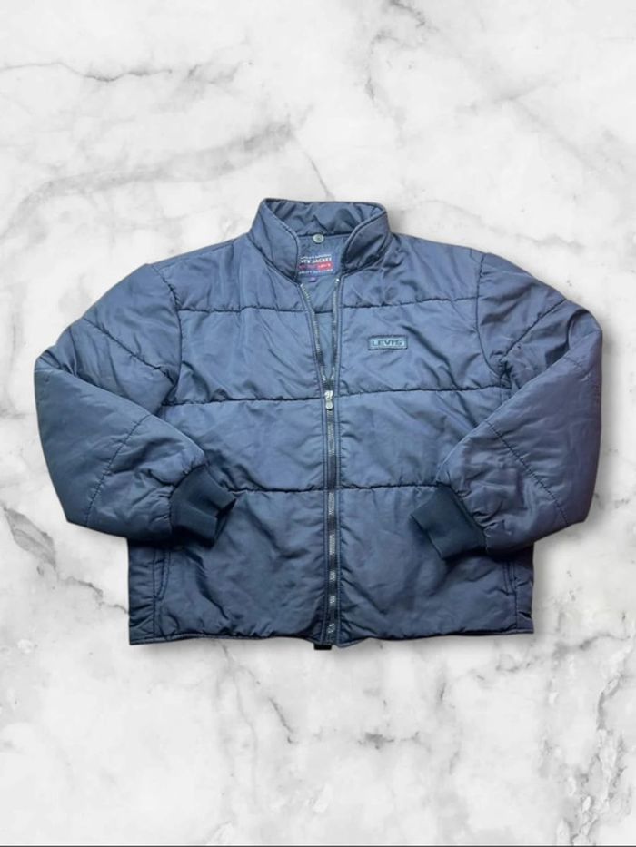 Doudoune vintage Levi’s noire brodée – Made in Italy – Taille M