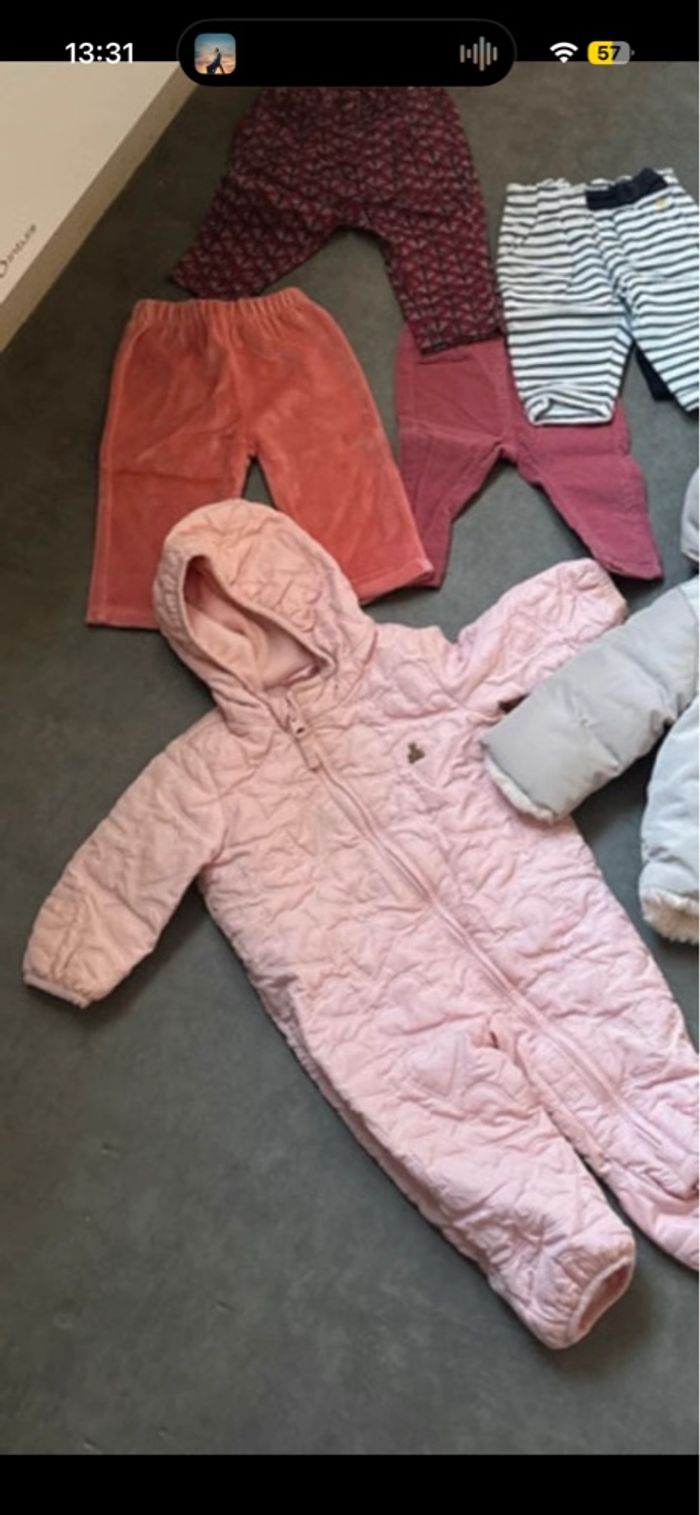Lot vêtements chaud taille 6 mois bébé fille