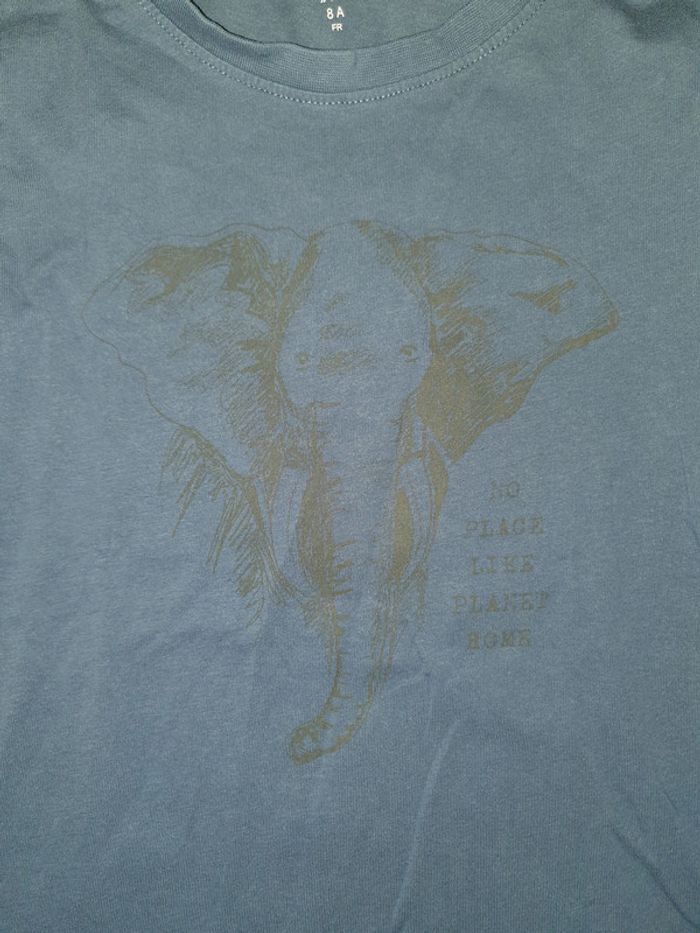 Tee-shirt manches longues bleu 8ans - photo numéro 2