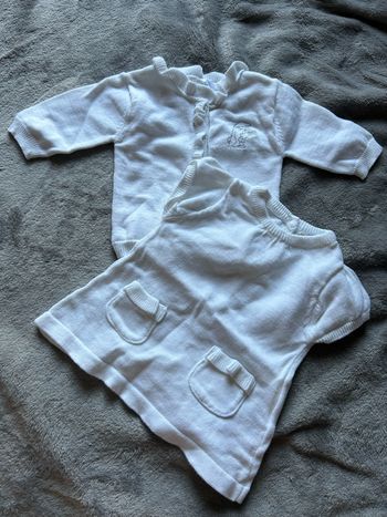 Hilet et robe blanche t - Taille naissance