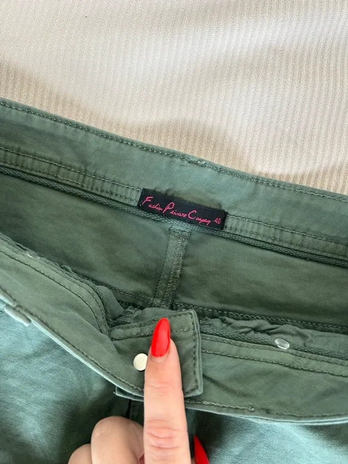 Jupe en jean vert, kaki taille 40 - photo numéro 4