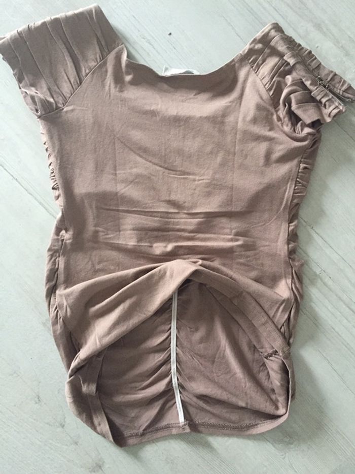298-Haut marron/taupe « show girl » T 38 -M - photo numéro 5