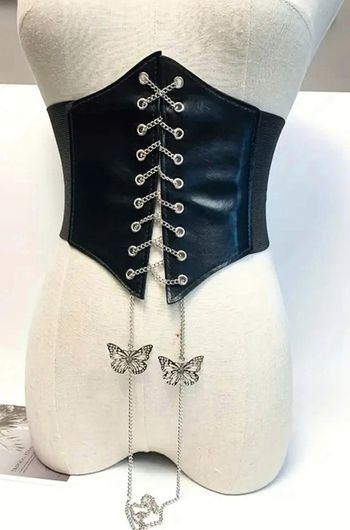 A24 ceinture gaine corset vintage rétro ajustable noire